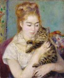 Mujer con un gato